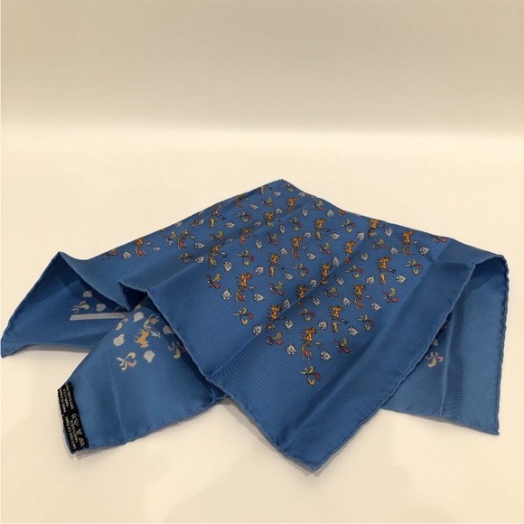 Hermes Blue Carre 100% Silk Scarf - Picture 2 of 11